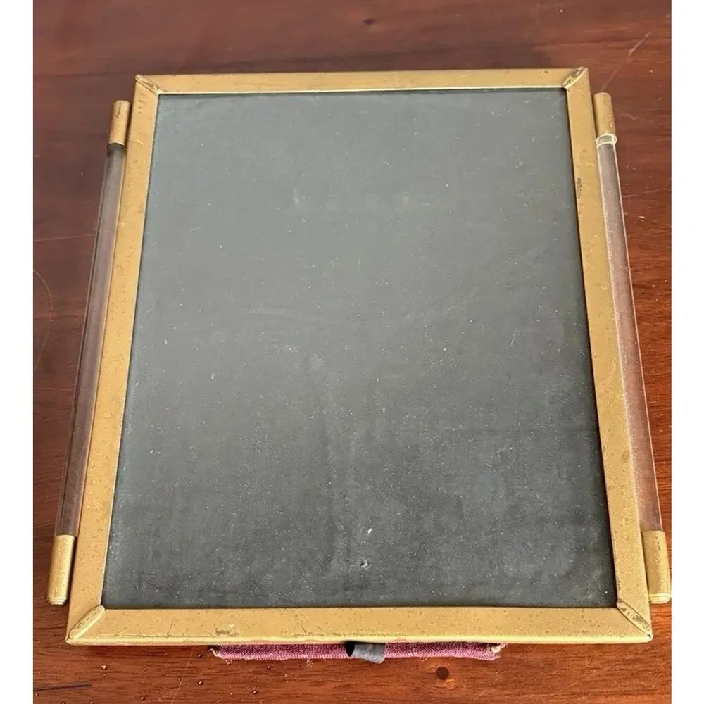 VtG Matson Hollywood Regency Gold Tone Lucite Side Column Picture Frame Art Deco